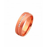 9ct Rose Gold Wedding Band with 9 Diamond Stones